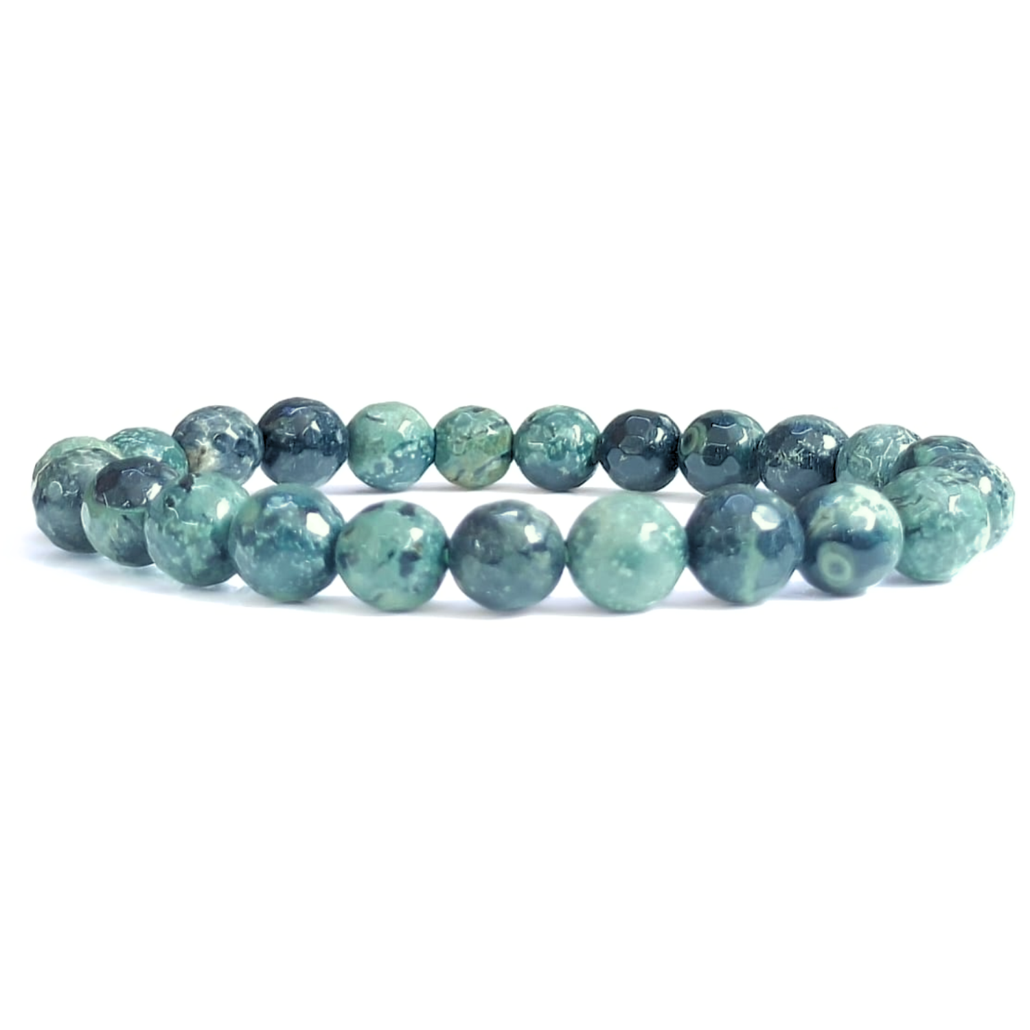 8MM Kambaba Stone Faceted Beads Bracelet