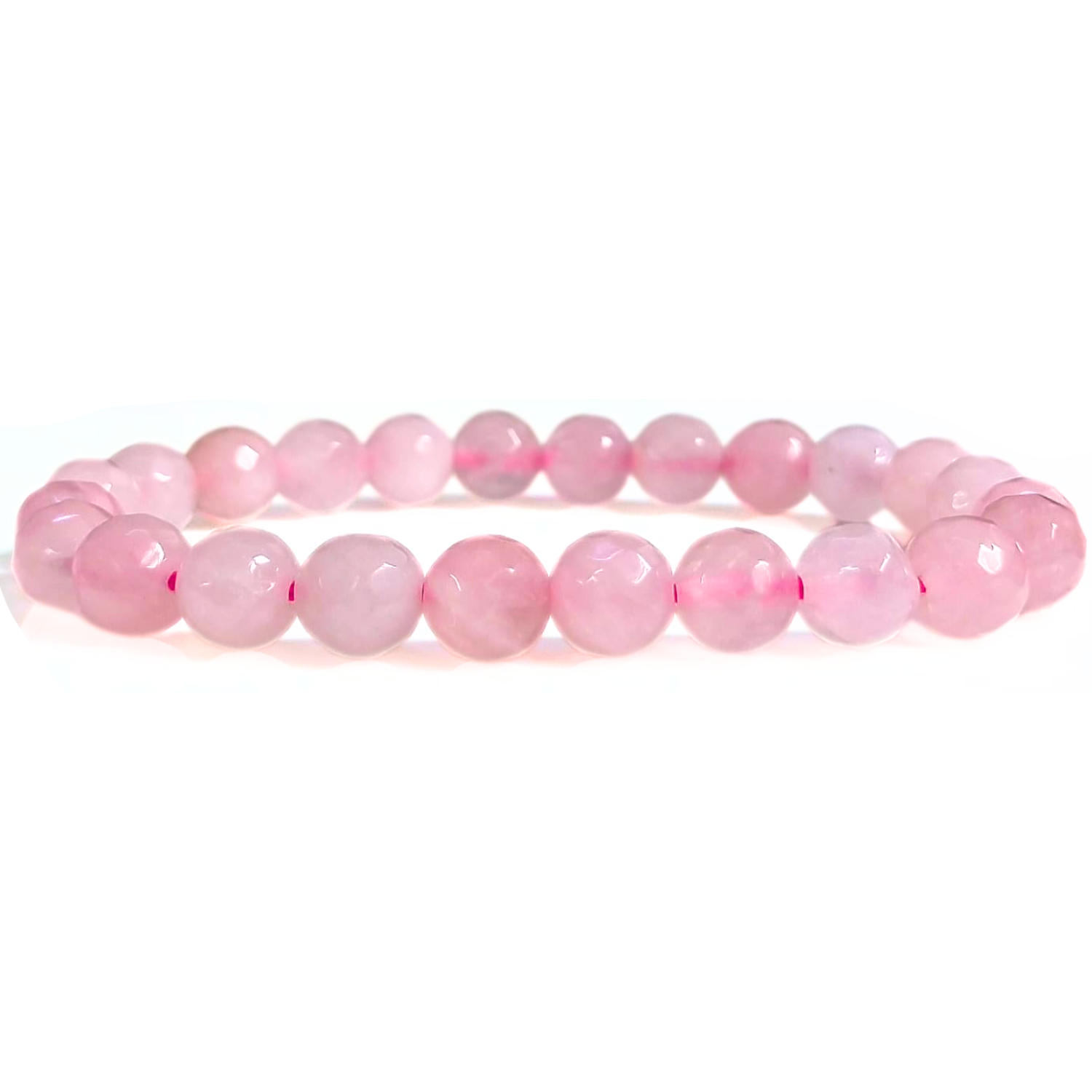 8MM Rose Quartz Faceted Beads Bracelet