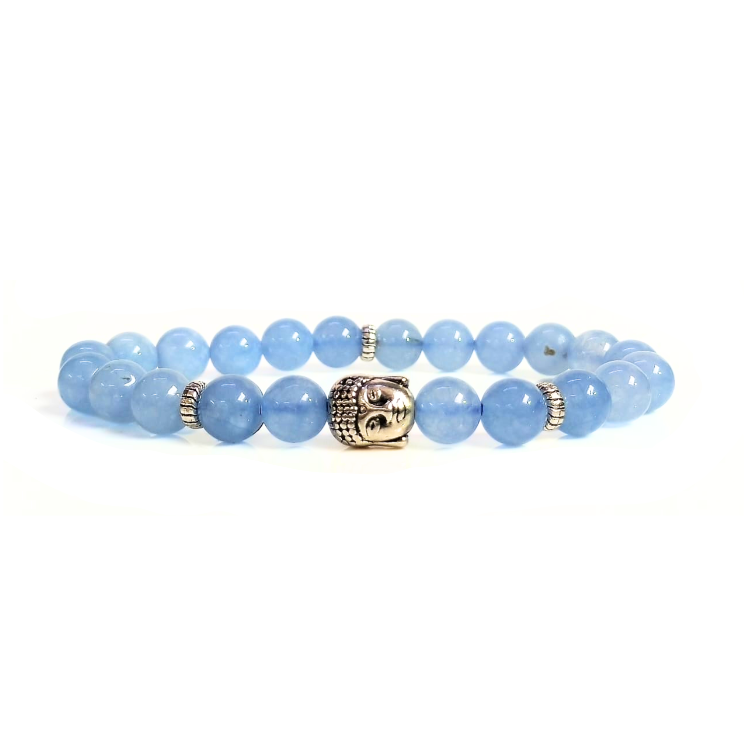 Aquamarine Bracelet With Buddha Head 8MM