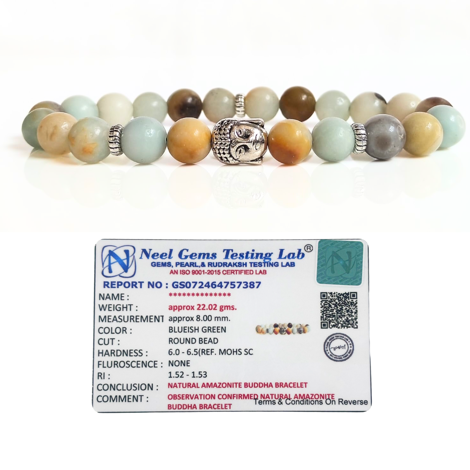 Amazonite Amazonite AAA Bracelet With Buddha Head 8MM