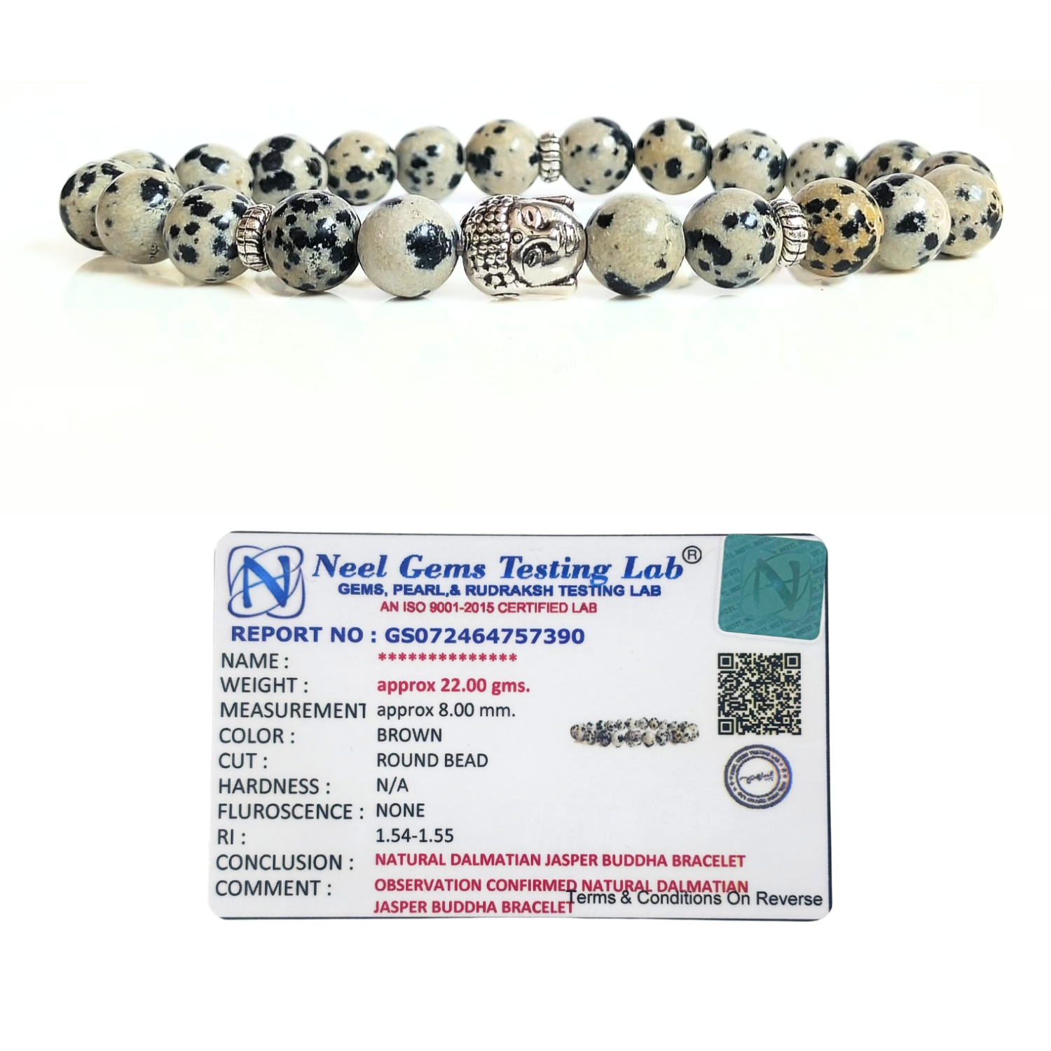 Dalmatian Jasper Dalmatian Jasper With Buddha Head 8MM