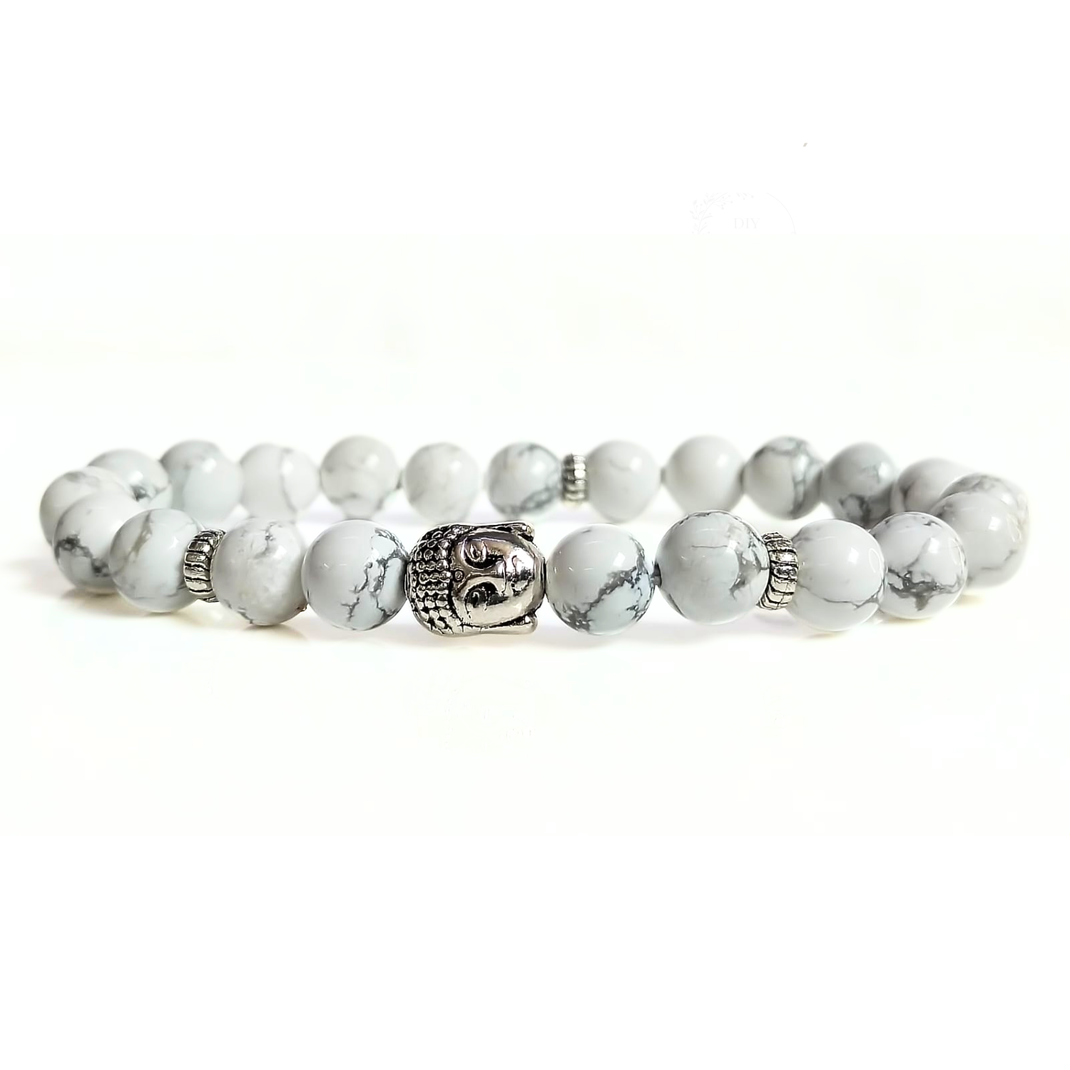 Howlite Howlite With Buddha Head 8MM Bracelet