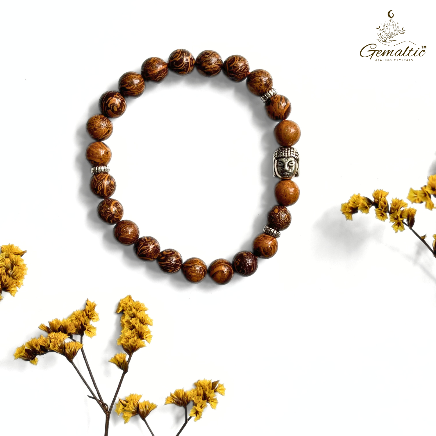 Mariam Jasper Mariam Jasper With Buddha Head 8MM Bracelet
