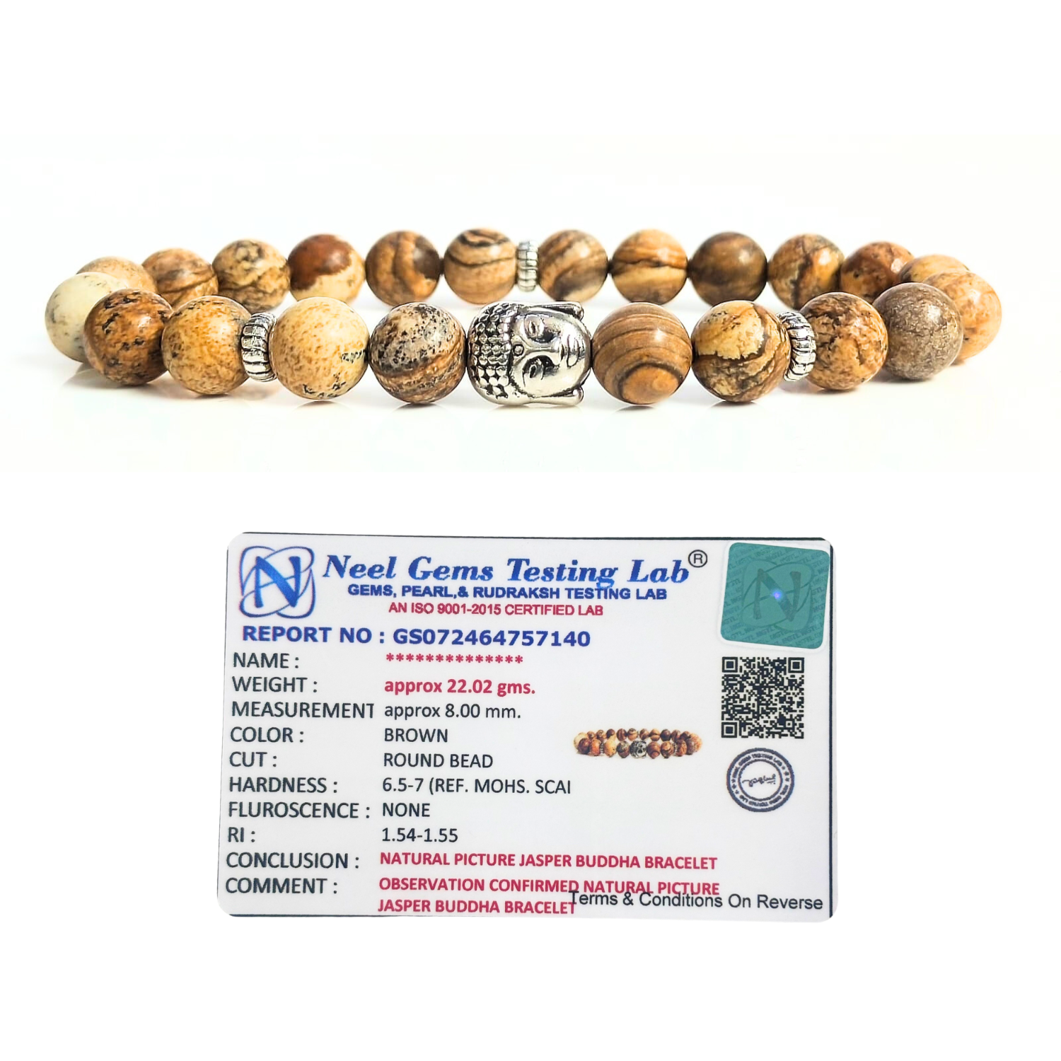 Picture Jasper Picture Jasper With Buddha Head 8MM Bracelet