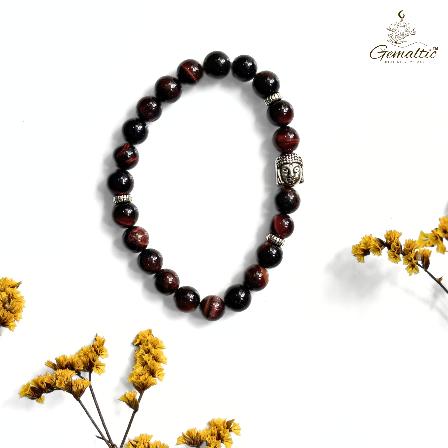 Red Tiger Eye Red Tiger Eye With Buddha Head 8MM Bracelet