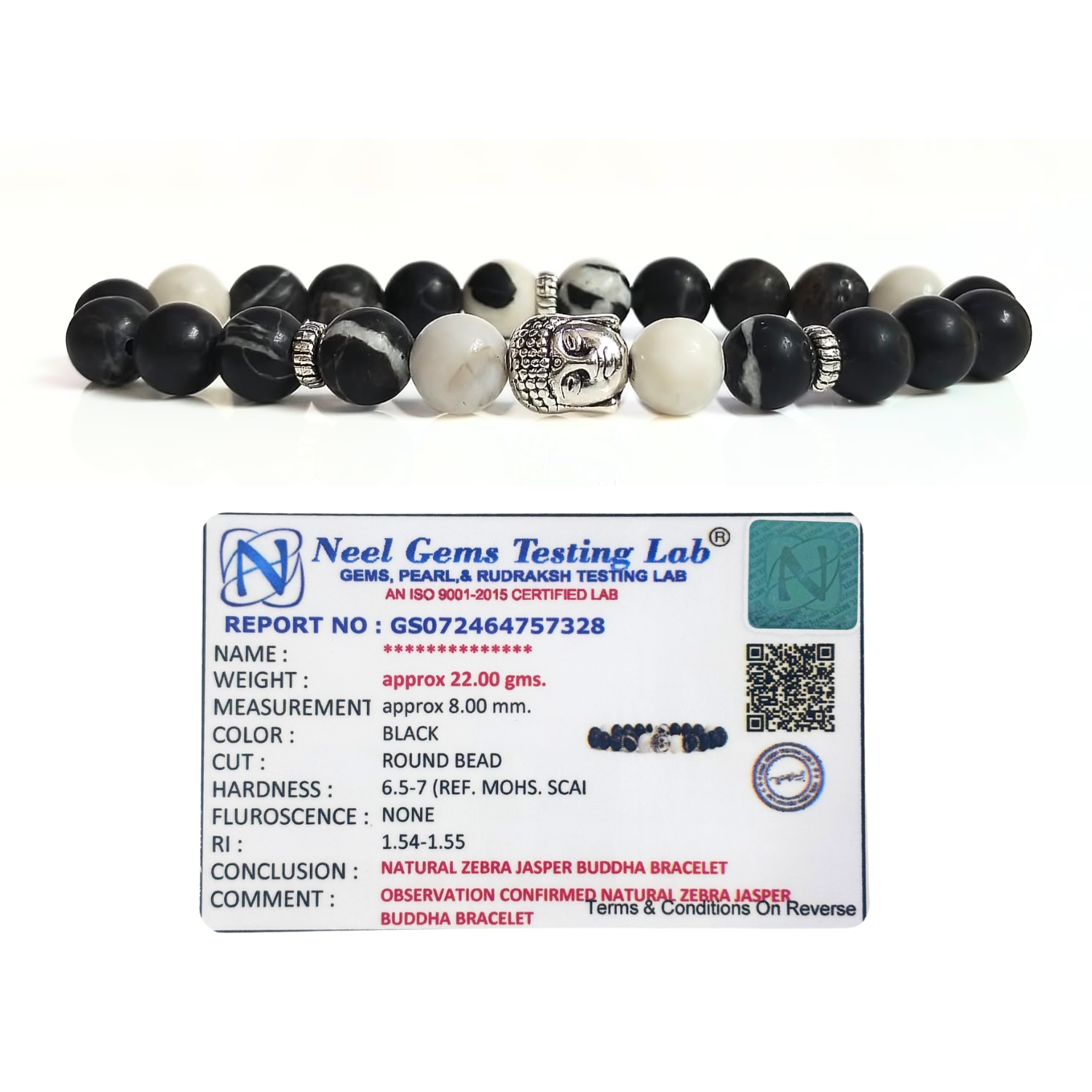 Zebra Jasper Zebra Jasper With Buddha Head 8MM Bracelet