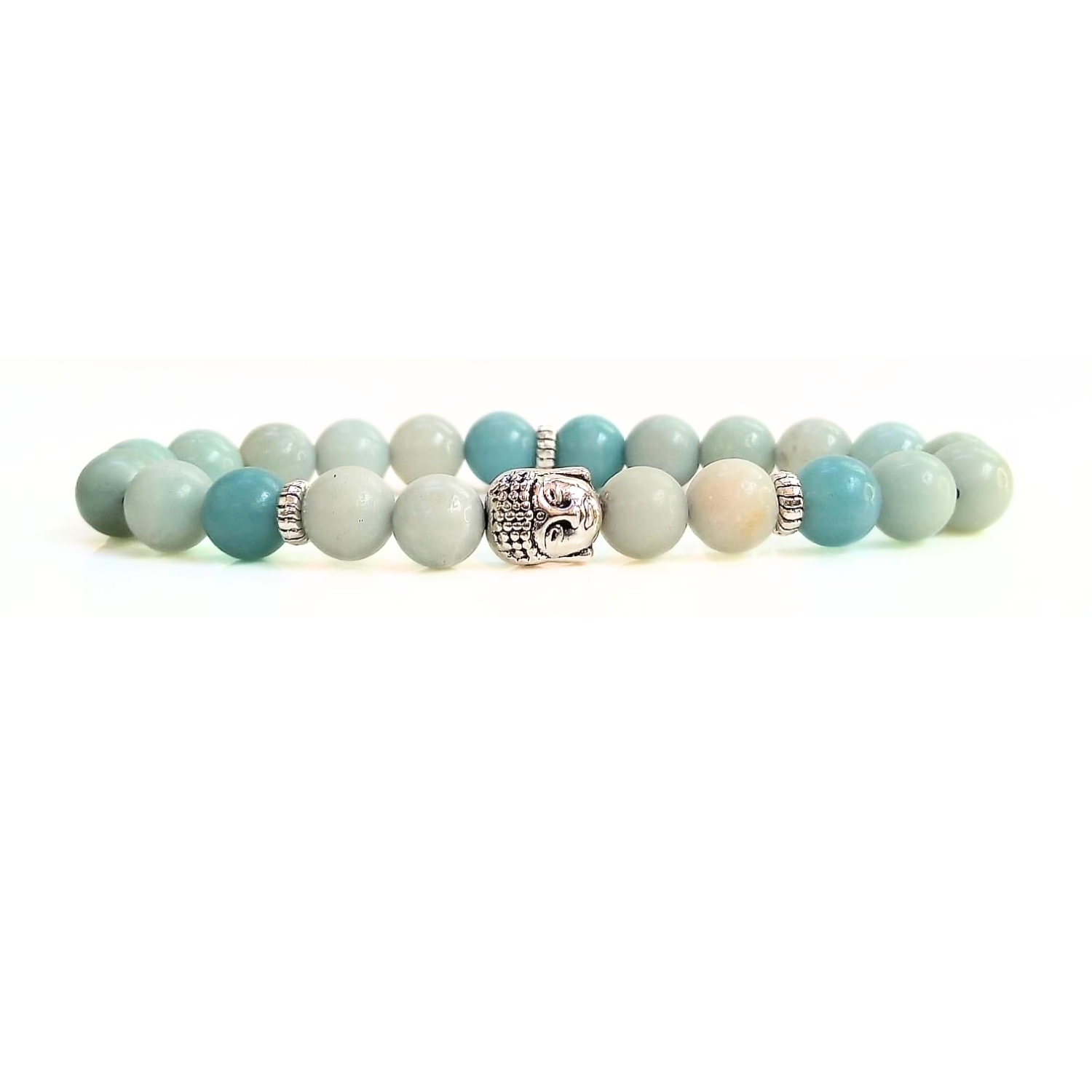 amazonite green Green Amazonite With Buddha Head 8MM Bracelet