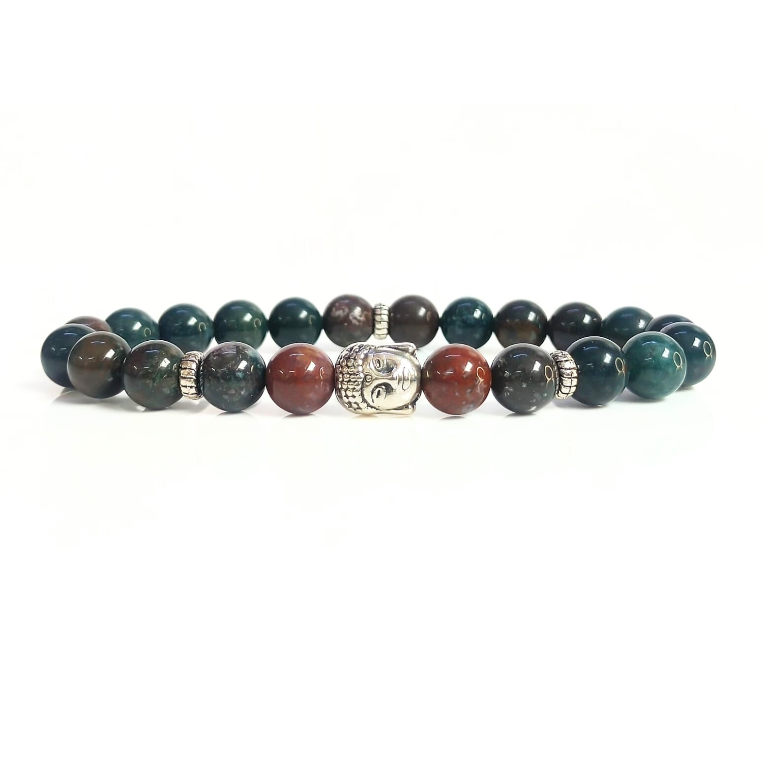 bloodstone Bloodstone Bracelet With Buddha Head 8MM