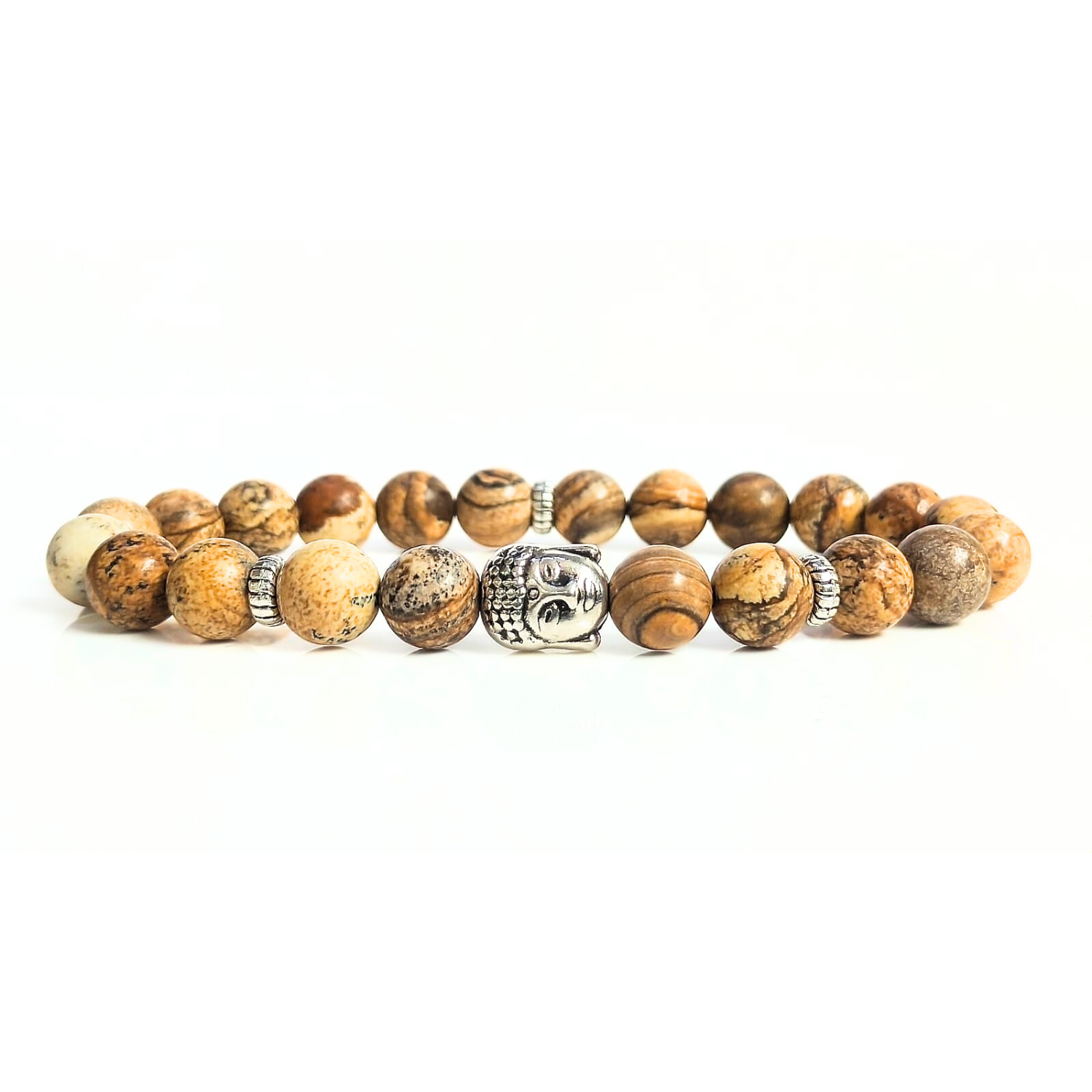 picture jasper Picture Jasper With Buddha Head 8MM Bracelet