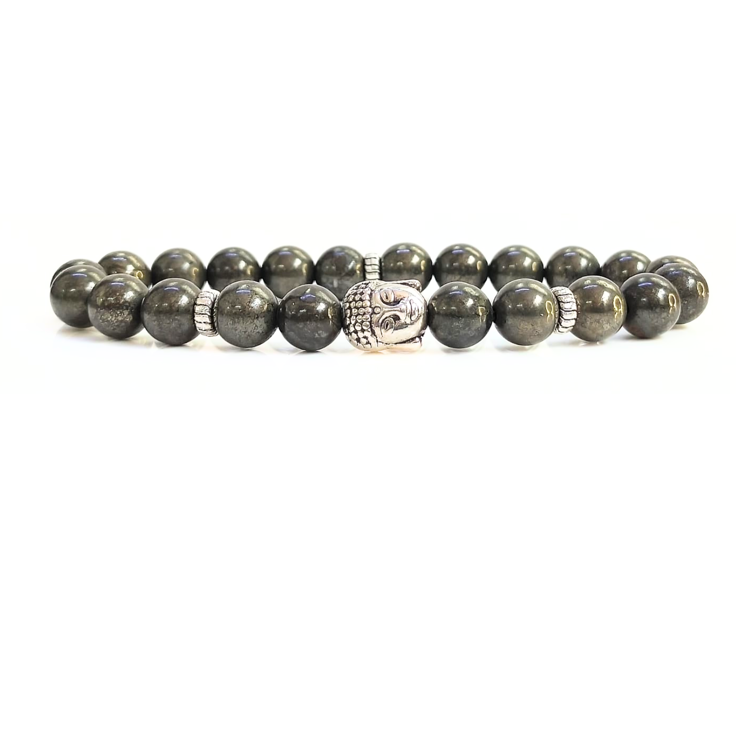 pyrite Pyrite With Buddha Head 8MM Bracelet