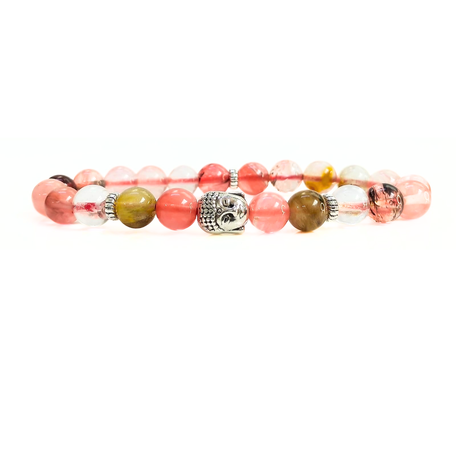 watermelon Watermelon Quartz With Buddha Head 8MM Bracelet