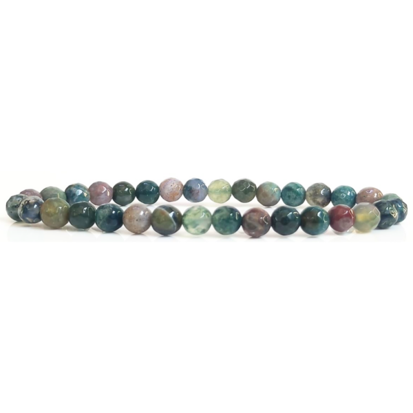 Indian Agate Faceted Beads Bracelet