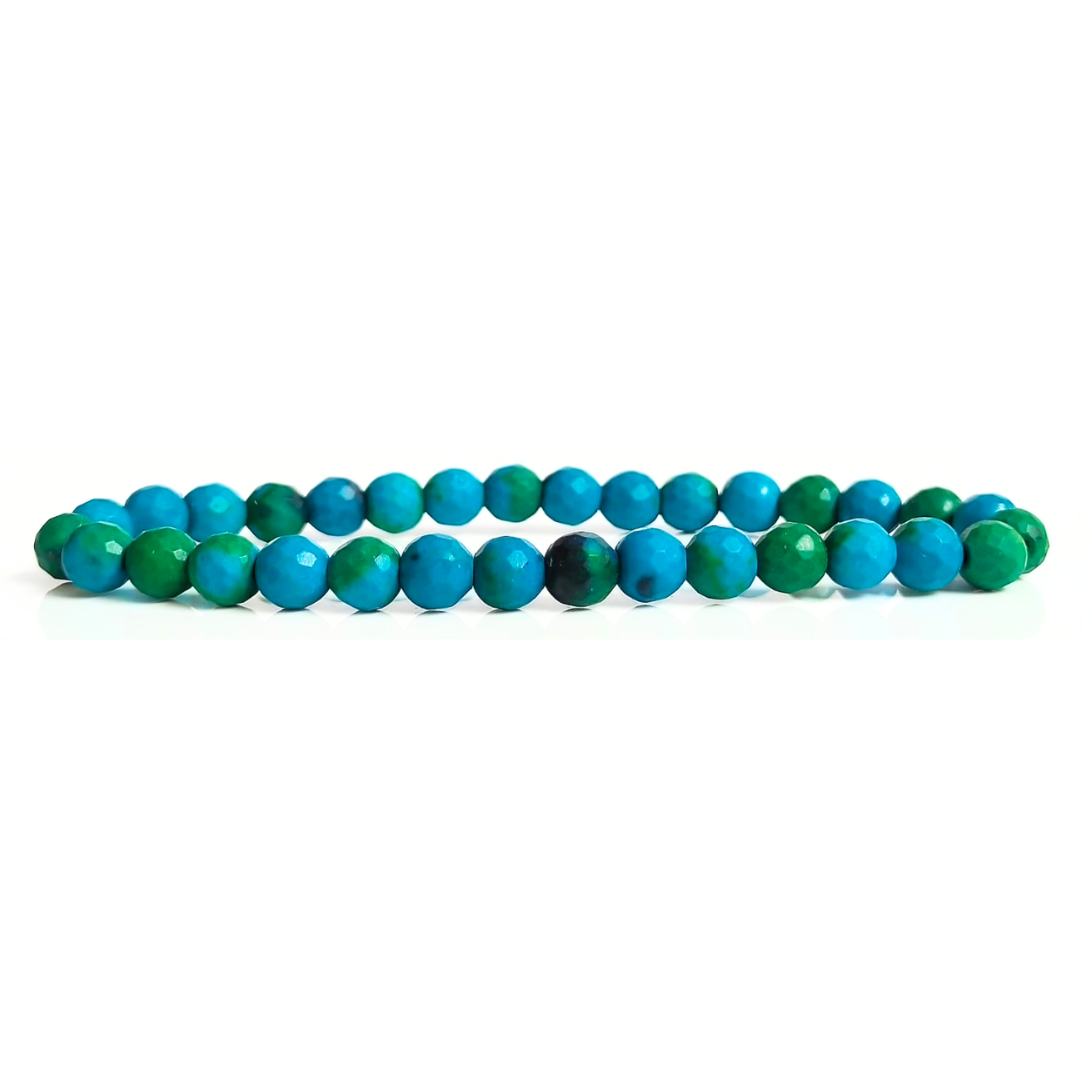 Chrysocolla Faceted Beads Bracelet