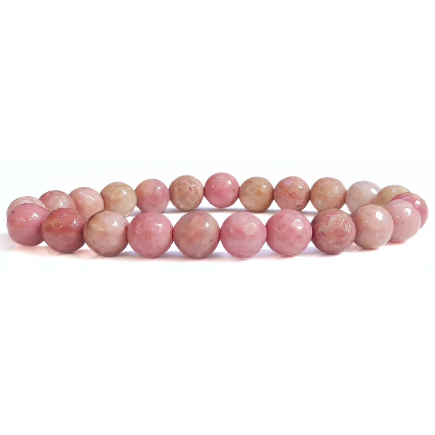 8MM Rhodochrosite Faceted Beads Bracelet