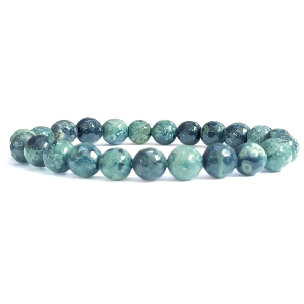 Kambaba Stone Faceted Beads Bracelet