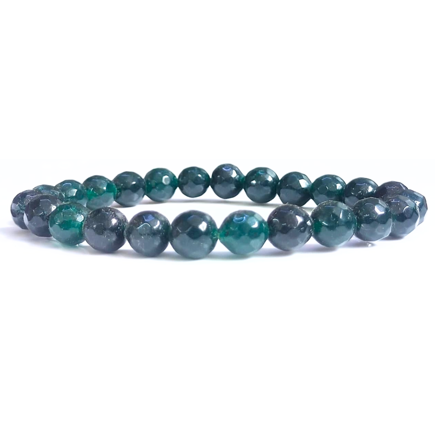 8MM Green Jade Faceted Beads Bracelet
