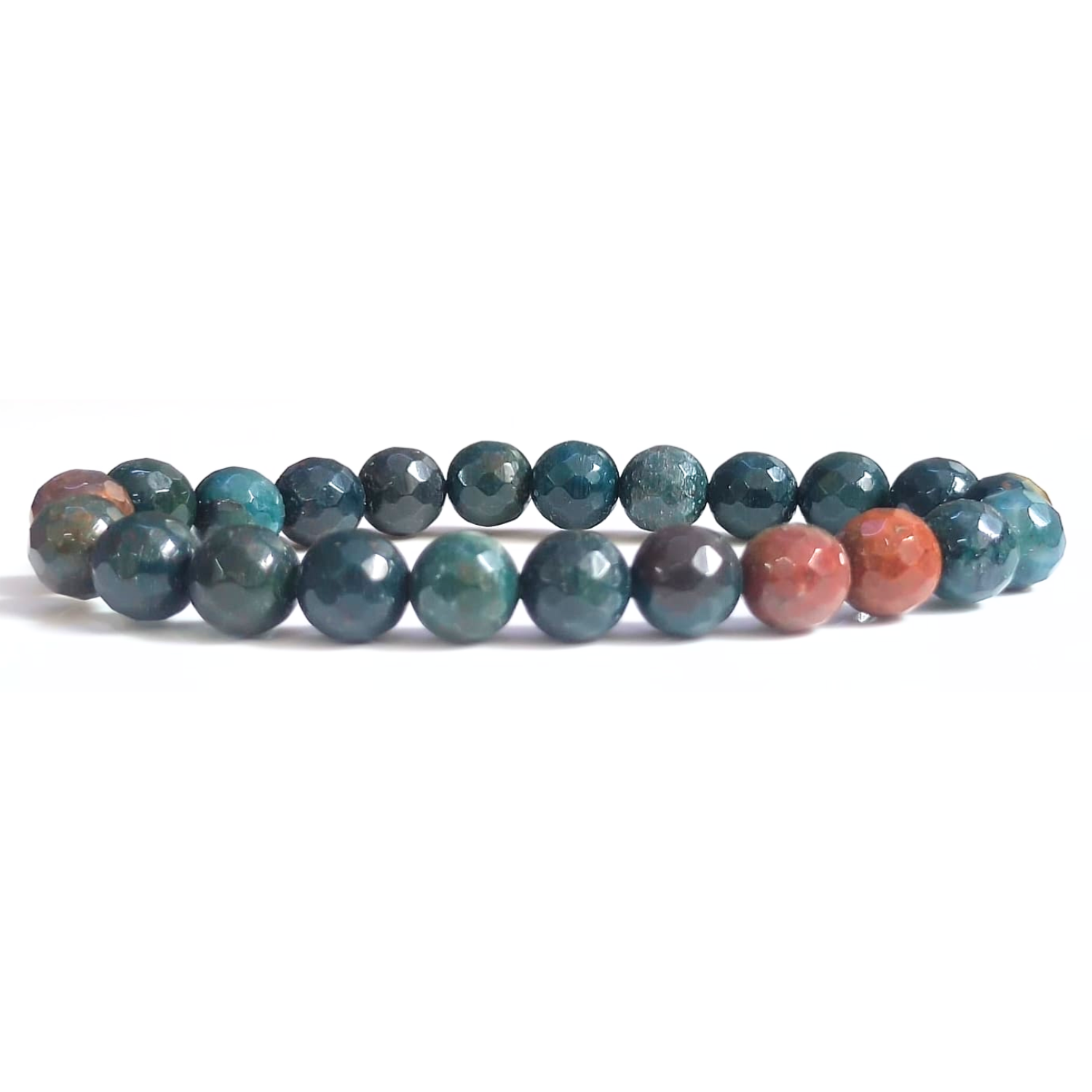 Bloodstone Faceted Beads Bracelet