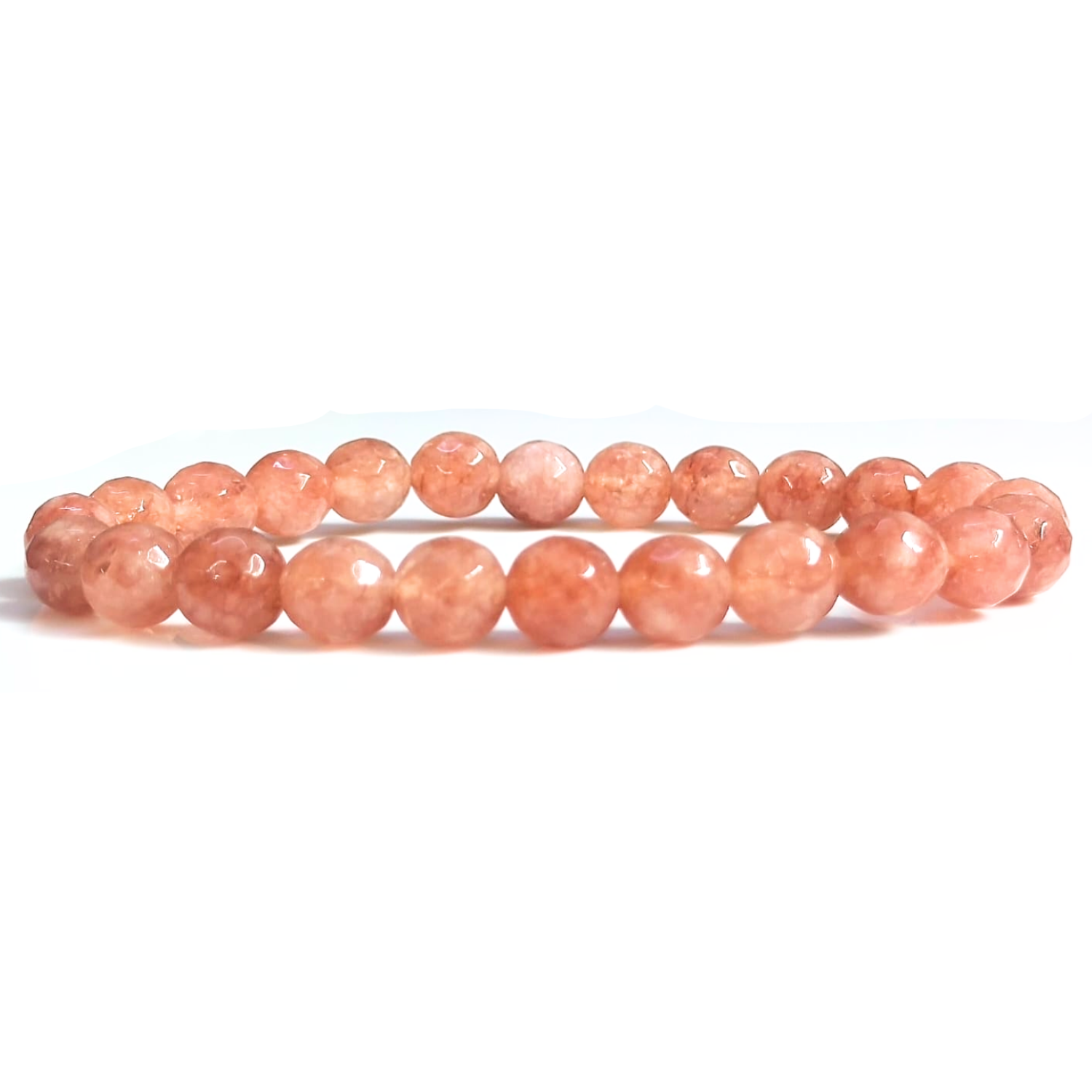 8MM Sunstone Faceted Beads Bracelet