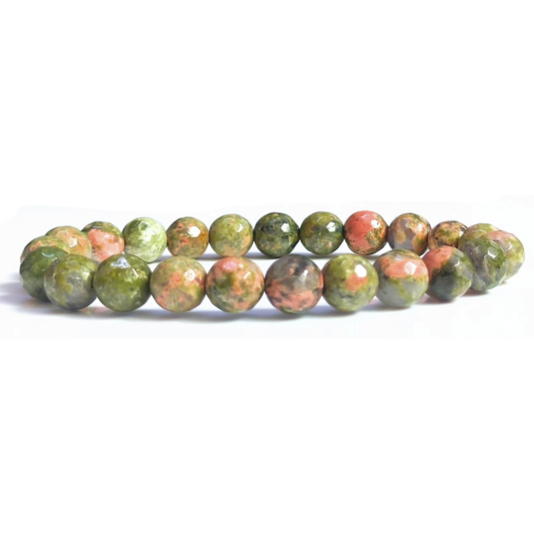 Unakite Faceted Beads Bracelet