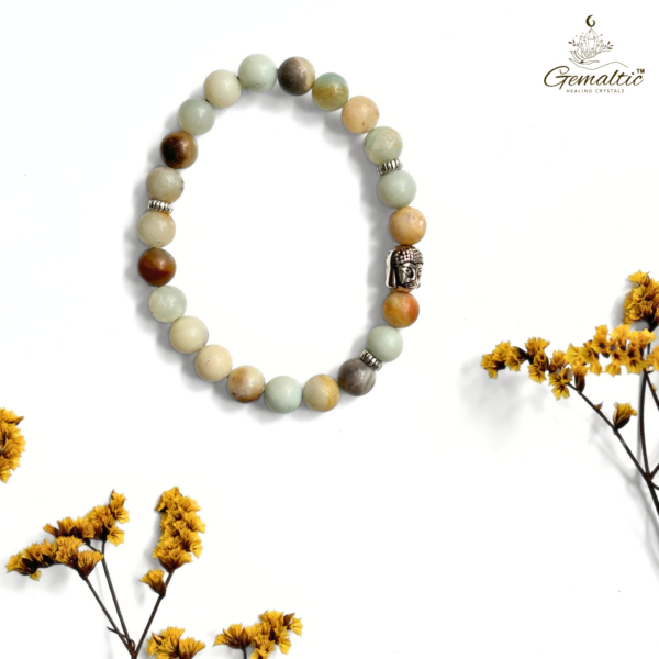 Amazonite AAA Bracelet With Buddha Head 8MM