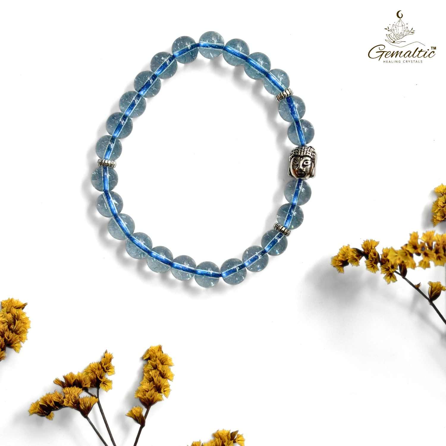 Blue Topaz Blue Topaz With Buddha Head 8MM