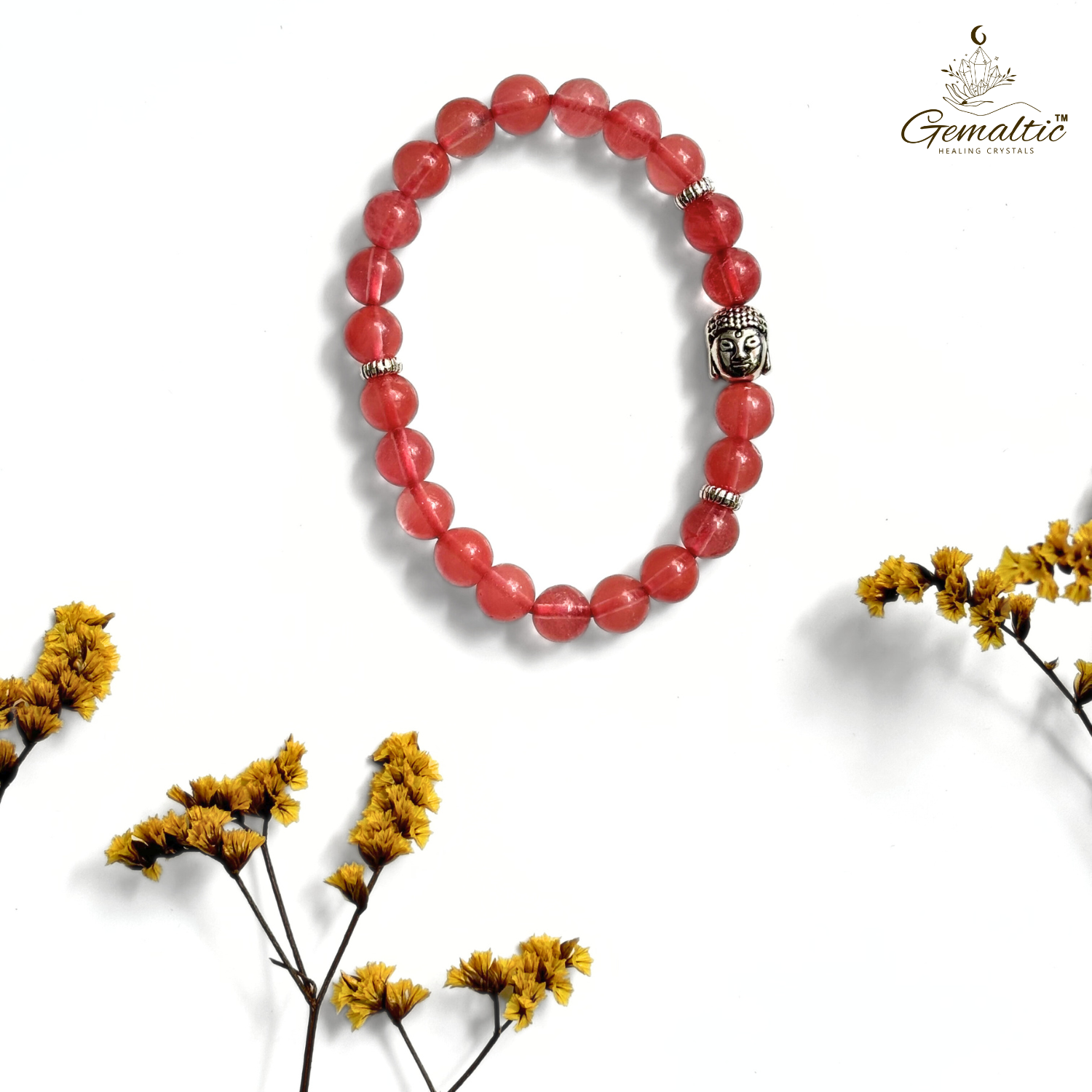 Cherry Quartz Cherry Quartz With Buddha Head 8MM