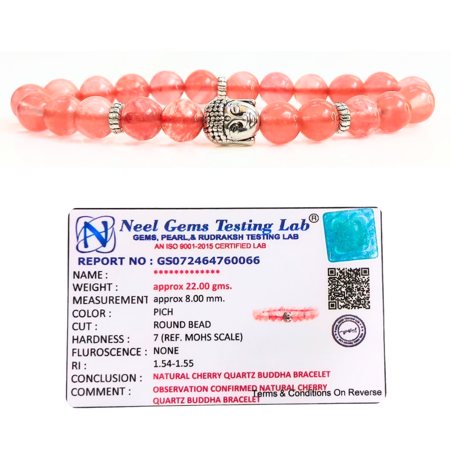 Cherry Quartz Cherry Quartz With Buddha Head 8MM