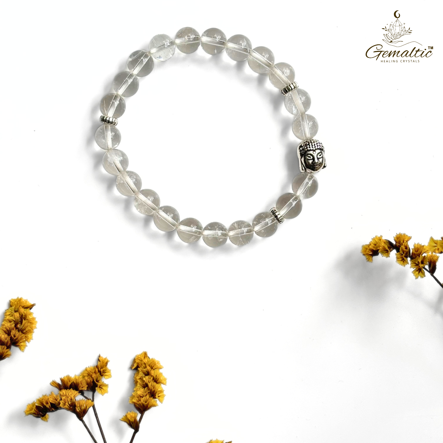 Clear Quartz With Buddha Head 8MM