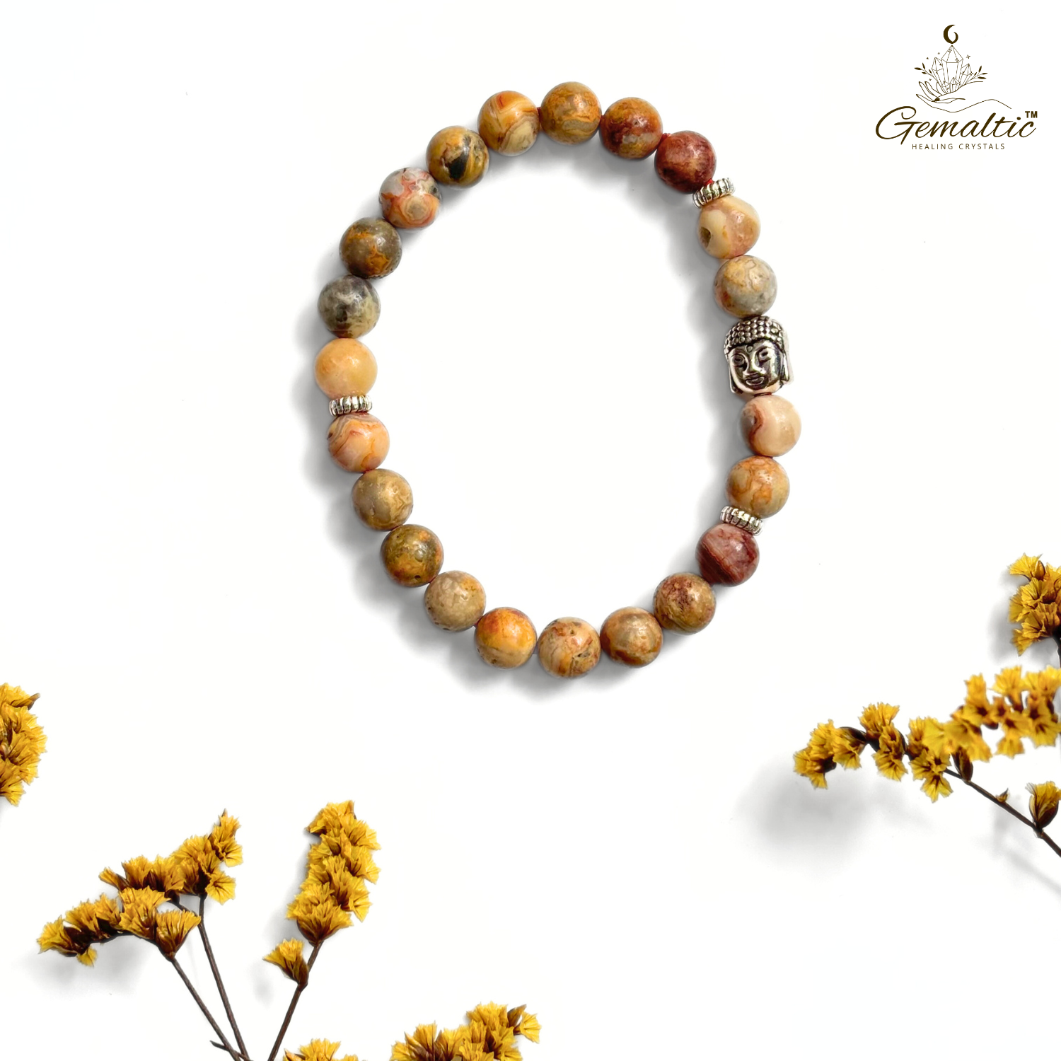 Crazy Lace Agate Crazy Lace Agate With Buddha Head 8MM