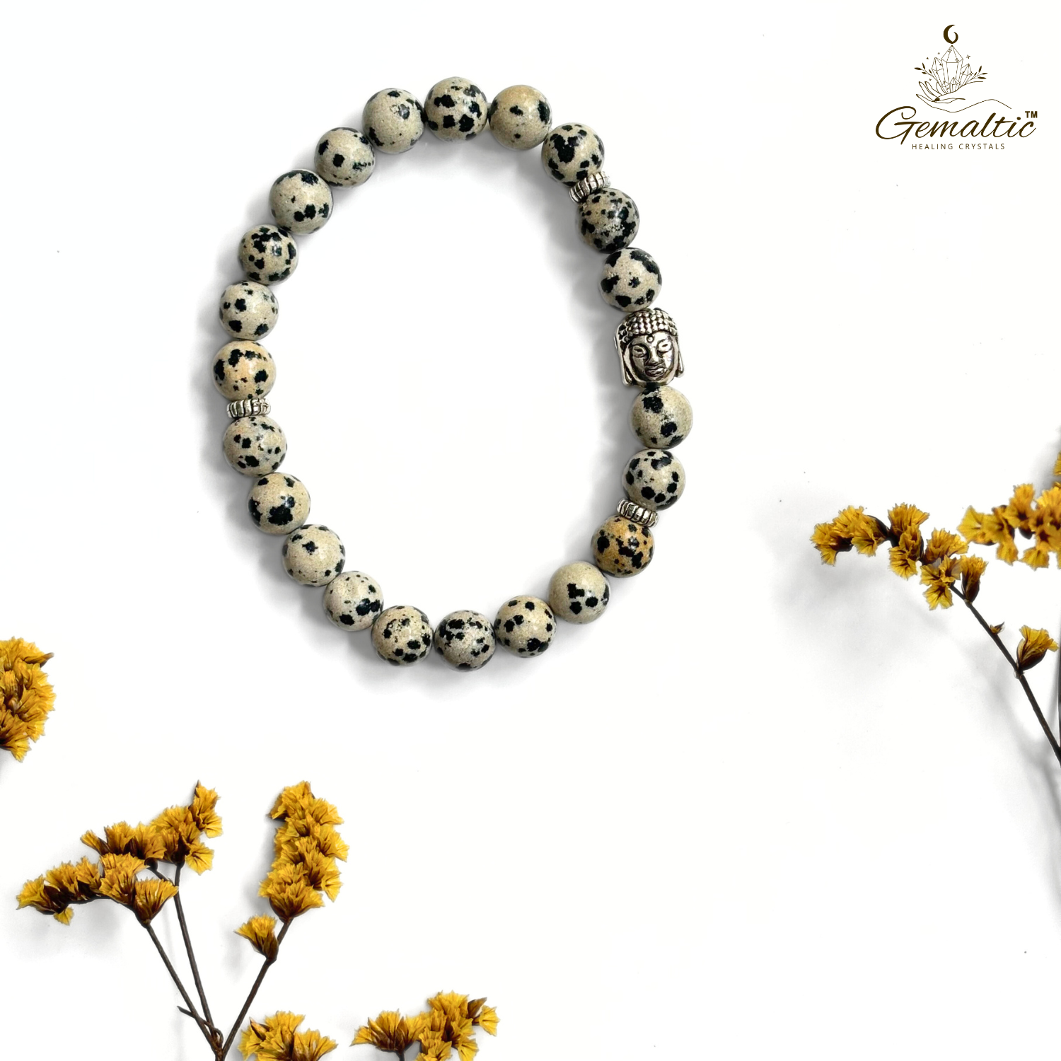 Dalmatian Jasper Dalmatian Jasper With Buddha Head 8MM