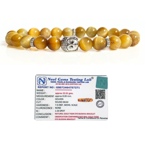 Gold Tiger Eye With Buddha Head 8MM