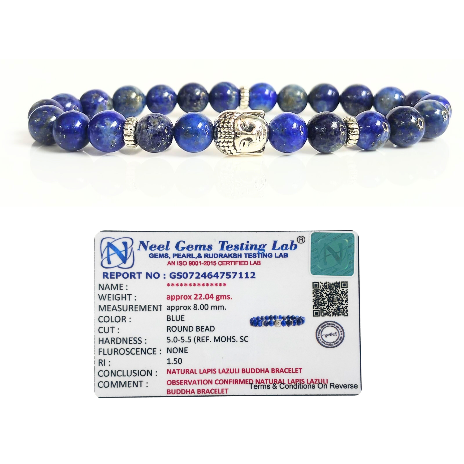 Lapis Lazuli Lapis Lazuli With Buddha Head 8MM Bracelet