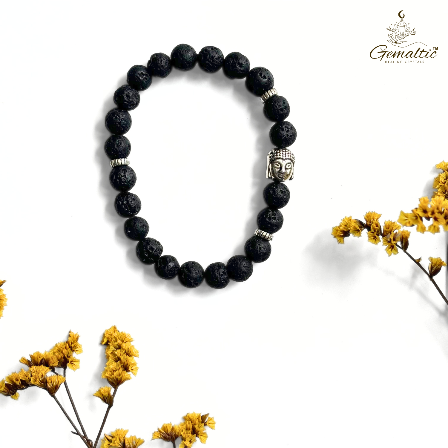 Lava Lava With Buddha Head 8MM Bracelet