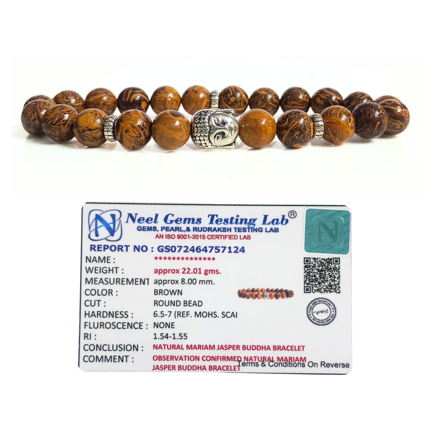 Mariam Jasper Mariam Jasper With Buddha Head 8MM Bracelet
