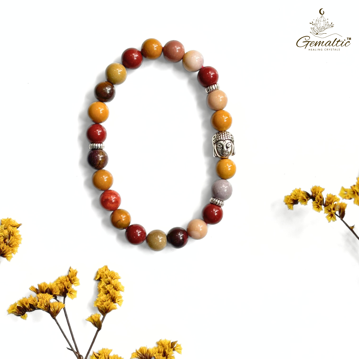 Mookaite Mookaite With Buddha Head 8MM Bracelet