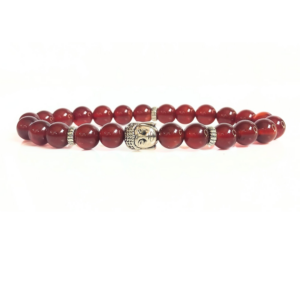 Red Agate With Buddha Head 8MM Bracelet