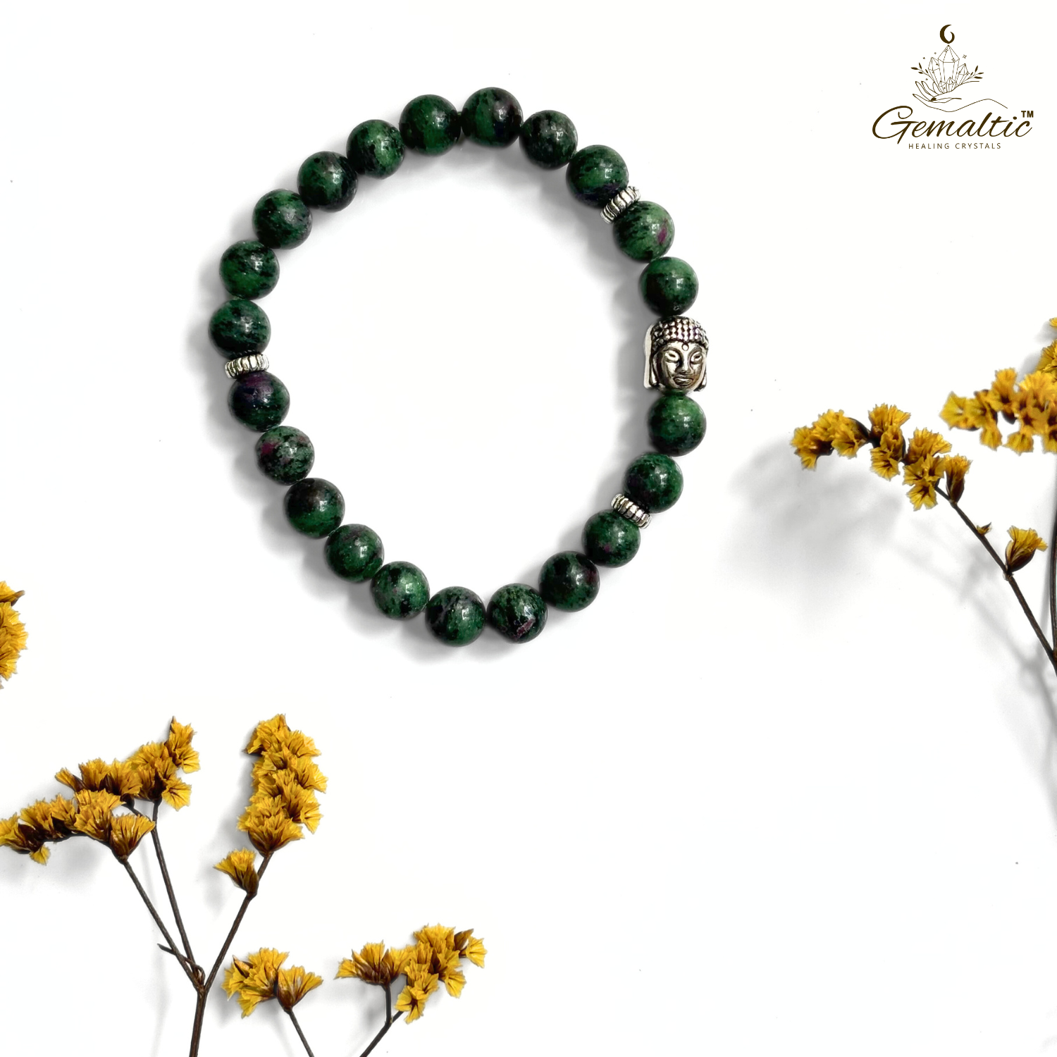 Ruby Zoisite Ruby Zoisite With Buddha Head 8MM Bracelet
