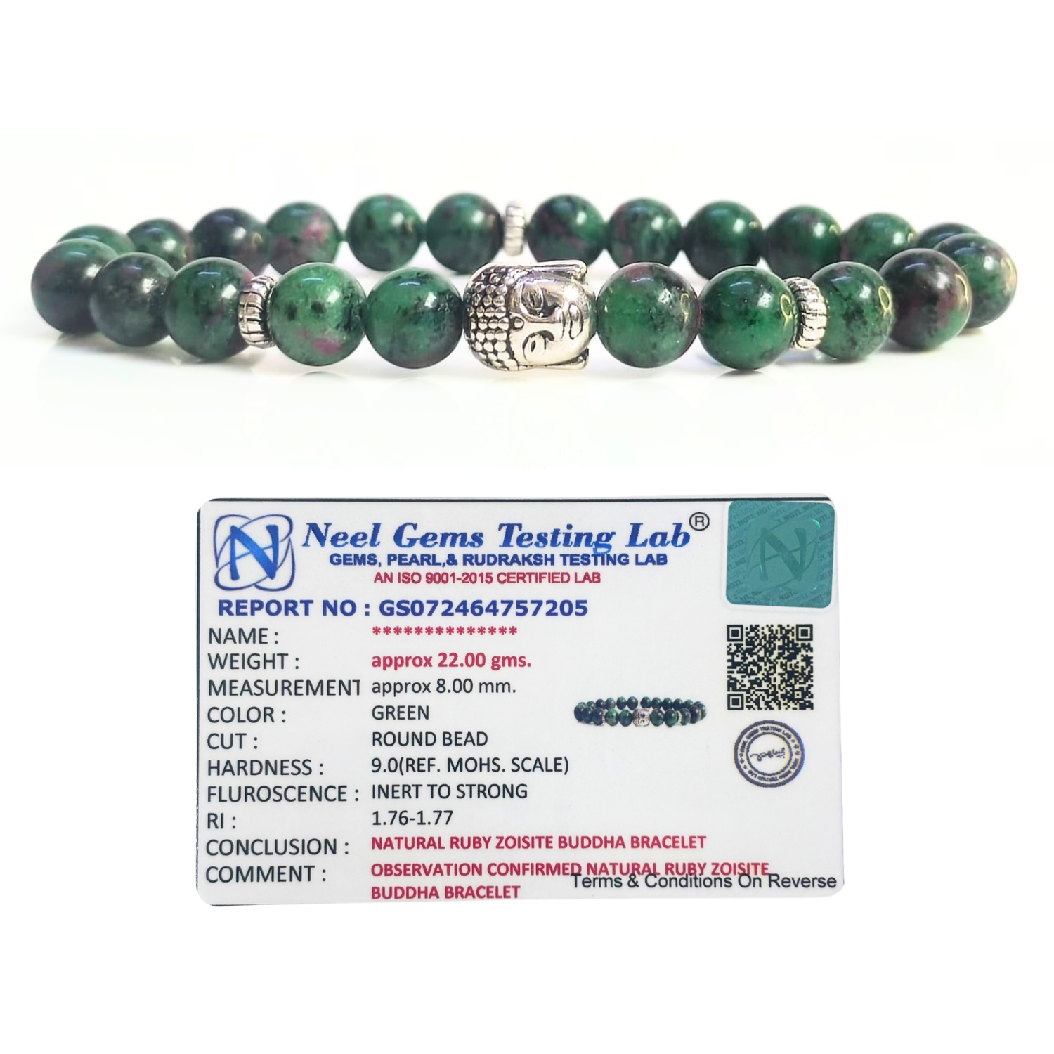 Ruby Zoisite Ruby Zoisite With Buddha Head 8MM Bracelet