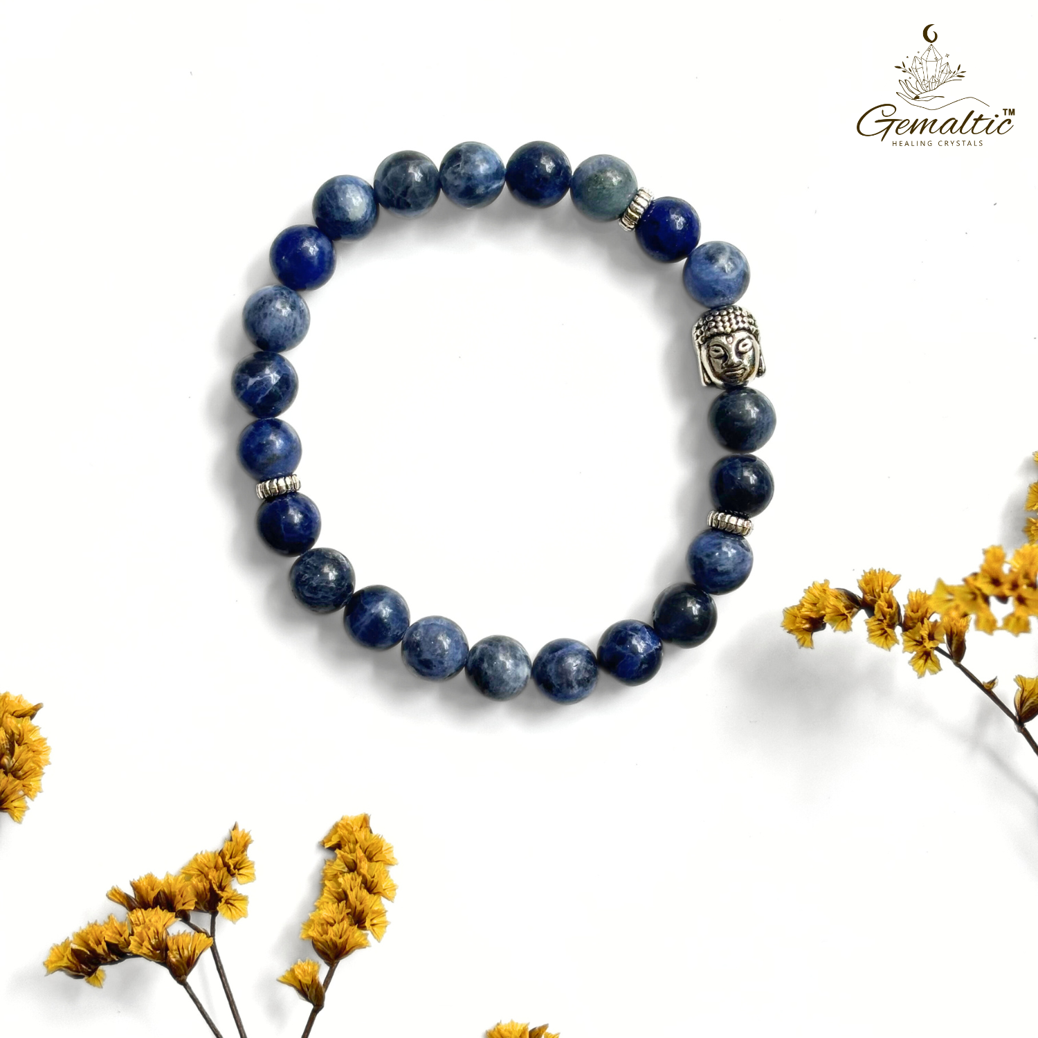 Sodalite Sodalite With Buddha Head 8MM Bracelet