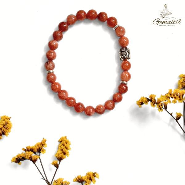 Sunstone With Buddha Head 8MM Bracelet