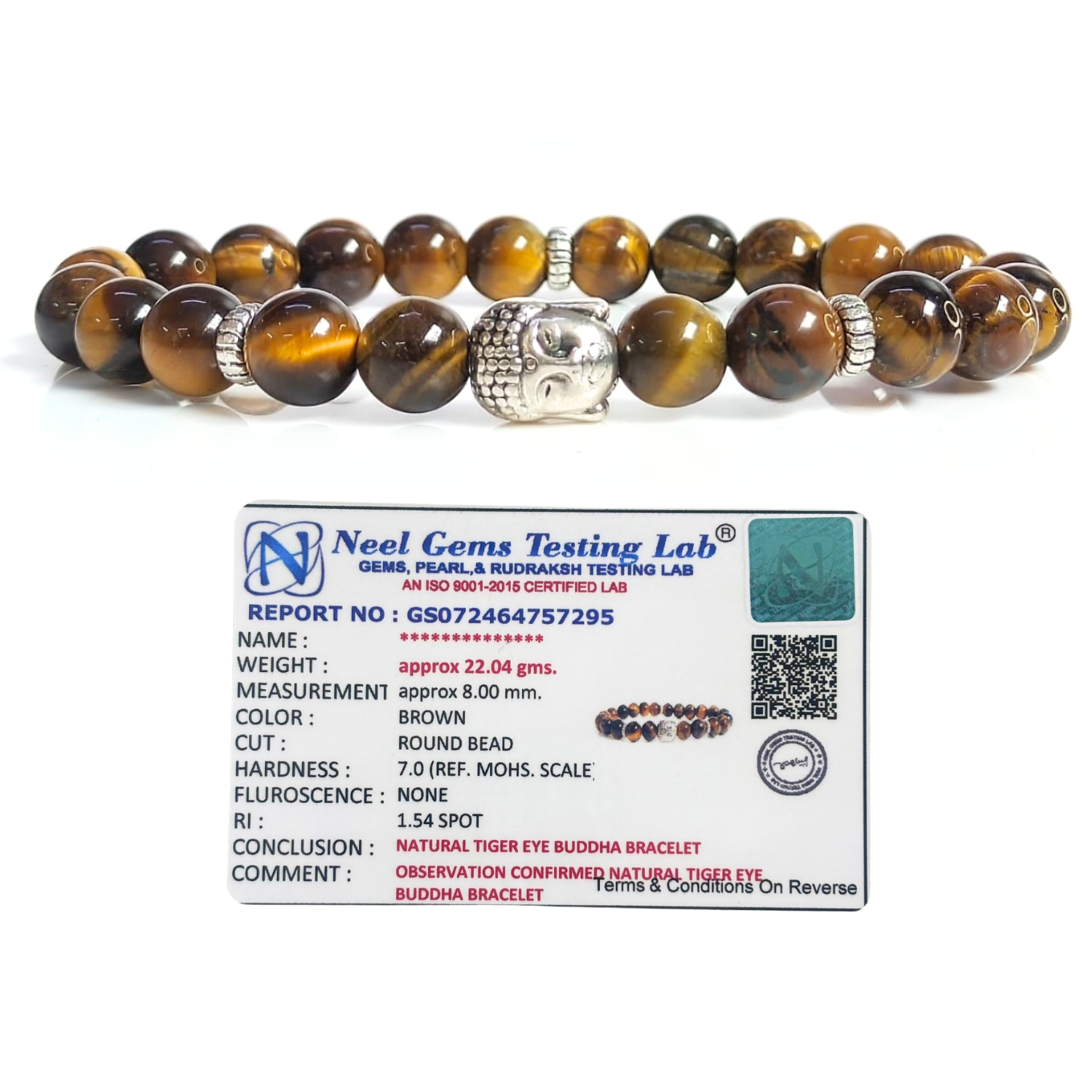 Tiger Eye Tiger Eye With Buddha Head 8MM Bracelet