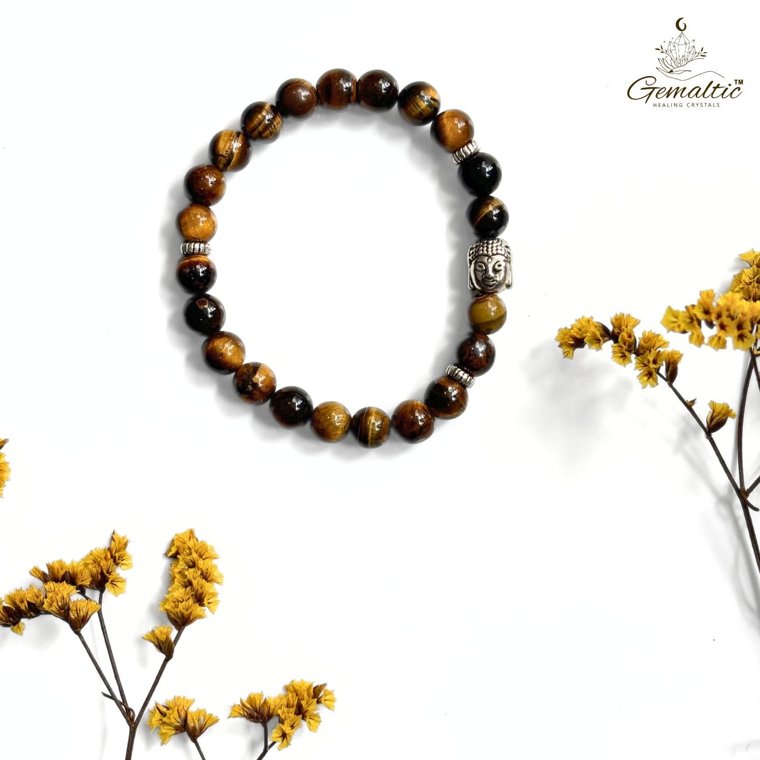 Tiger Eye Tiger Eye With Buddha Head 8MM Bracelet