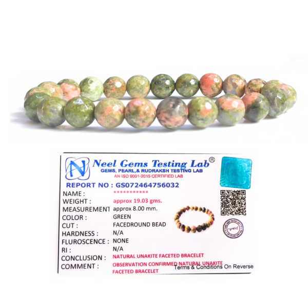 Unakite Faceted Beads Bracelet