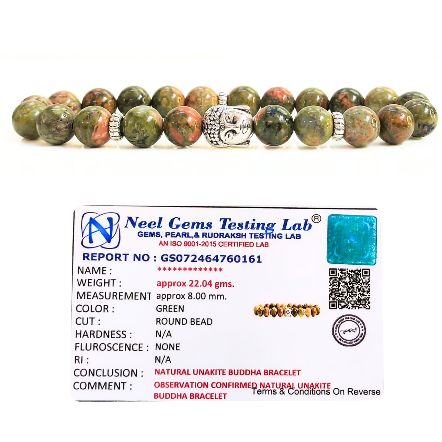 Unakite Unakite With Buddha Head 8MM Bracelet