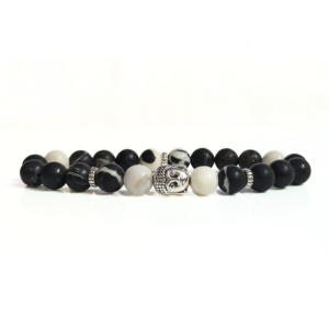 Zebra Jasper With Buddha Head 8MM Bracelet