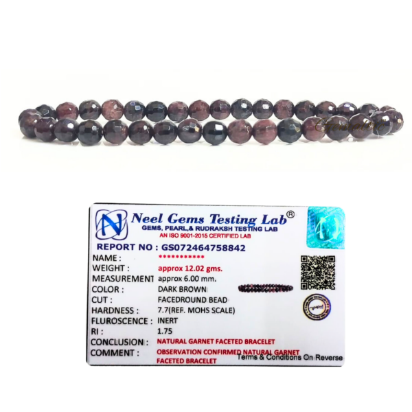 Garnet Faceted Beads Bracelet