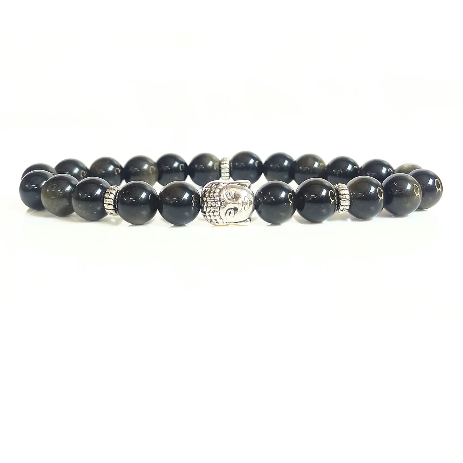 golden obsidien Golden Obsidian With Buddha Head 8MM Bracelet