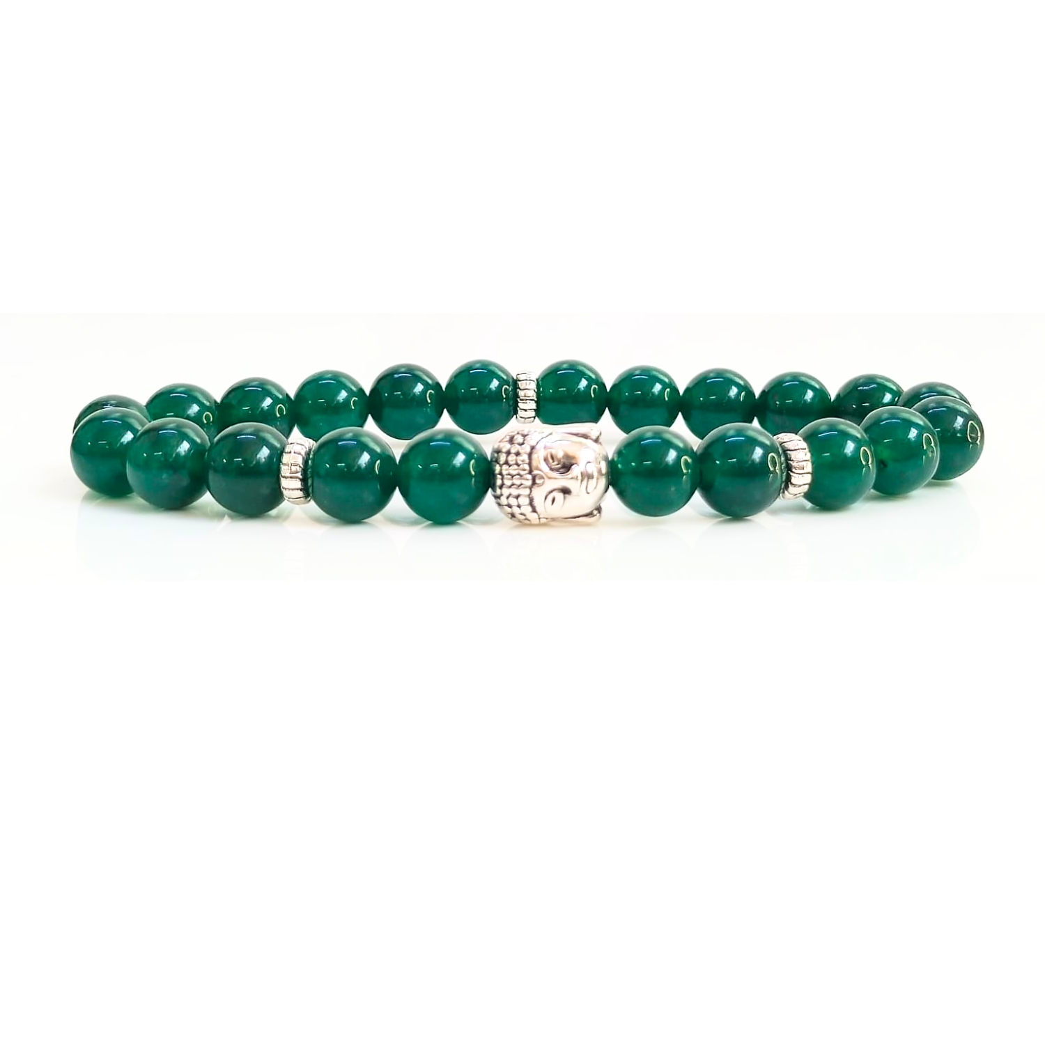 green jade Green Jade With Buddha Head 8MM Bracelet