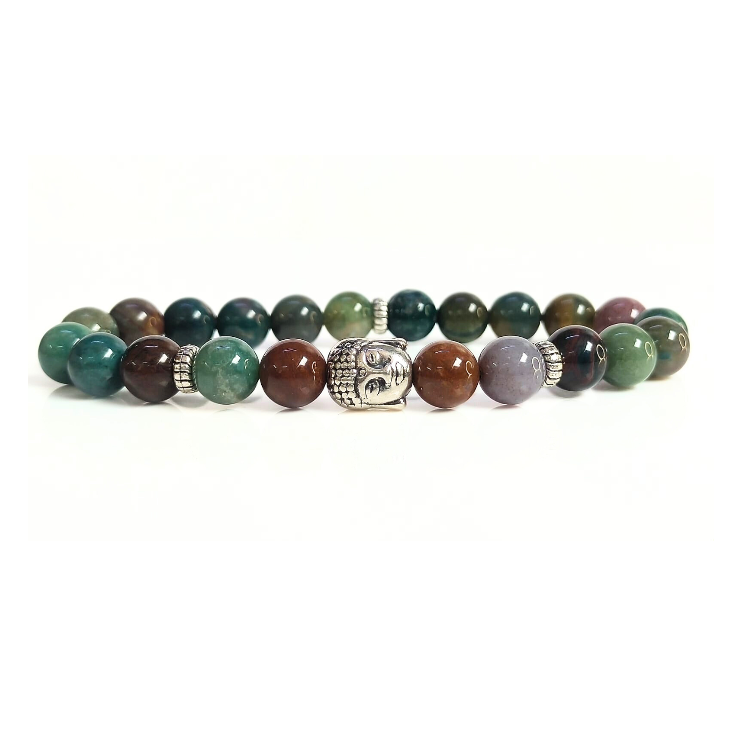 indian agate Indian Agate With Buddha Head 8MM Bracelet