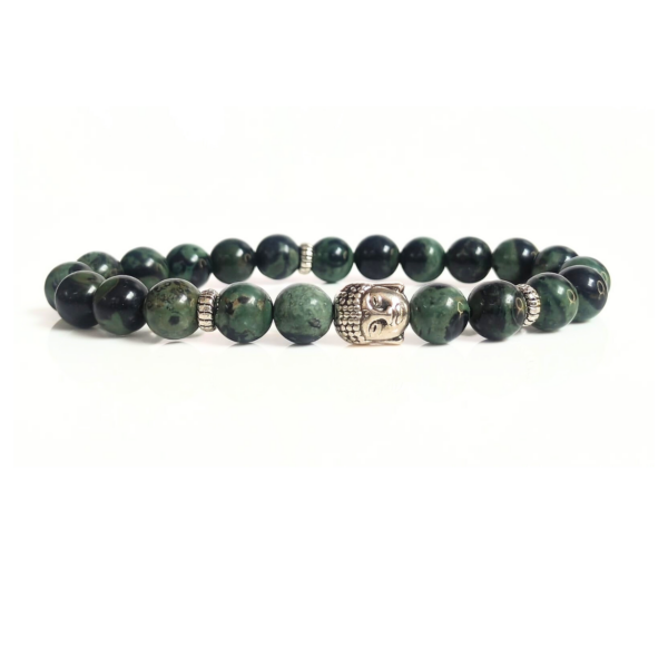 Kambaba Stone With Buddha Head 8MM Bracelet